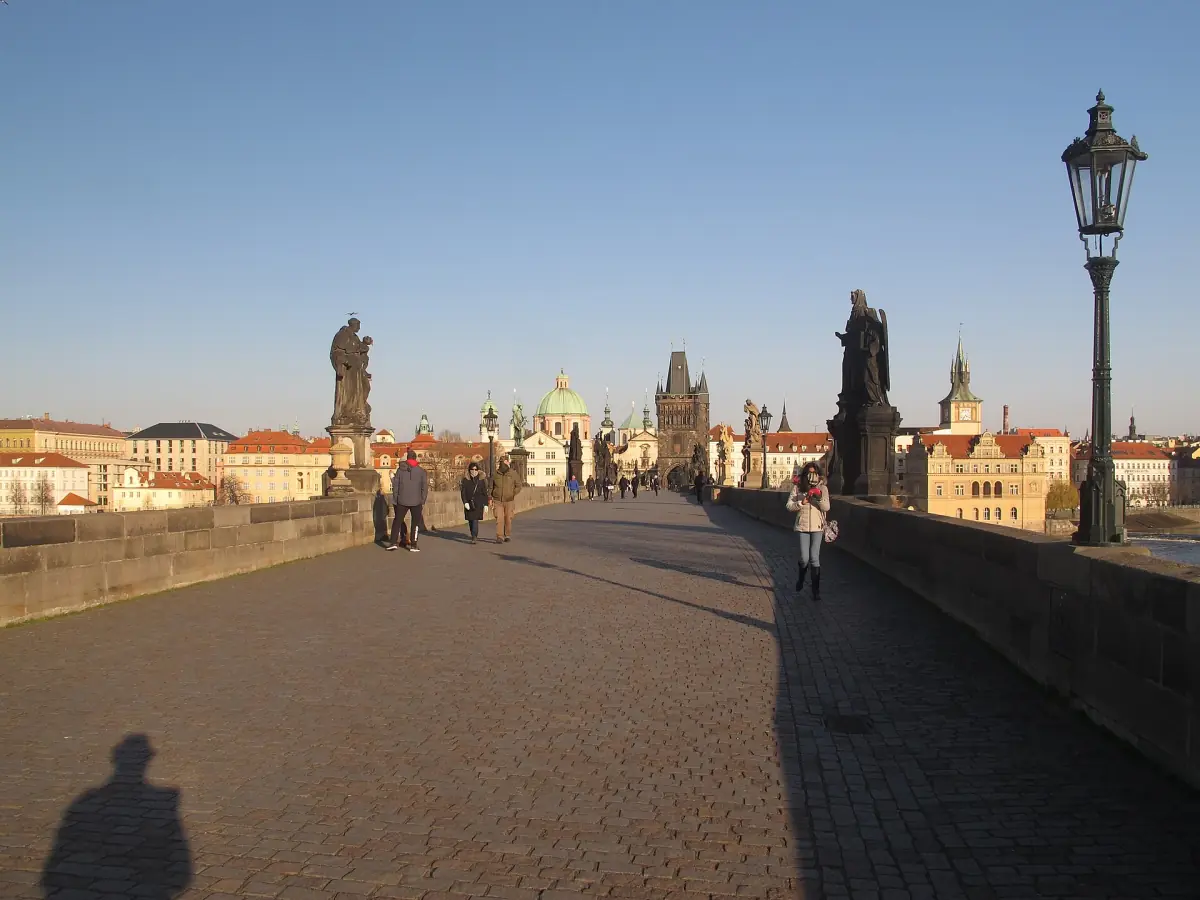 Charles Bridge almost empty in the morning