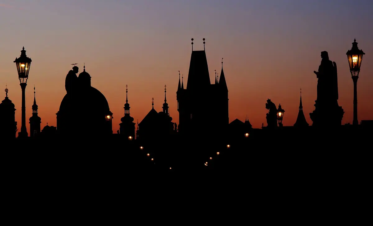 The Prague skyline at dawn