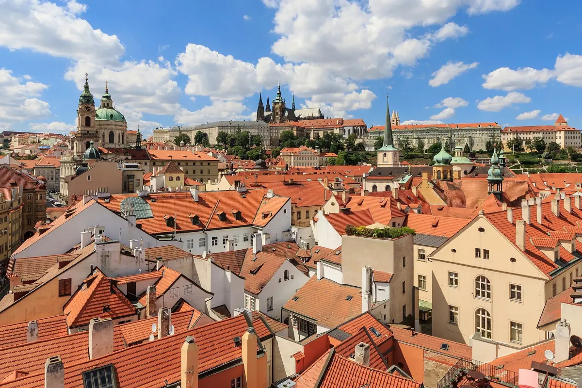 Lesser Town roofs seen from the bridge tower